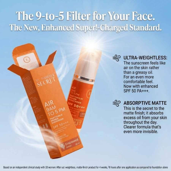 AIR 9AM TO 5 PM Partyholic Primer velvet Touch Sunscreen - My Turmerick Secret