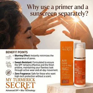 AIR 9AM TO 5 PM Partyholic Primer velvet Touch Sunscreen - My Turmerick Secret