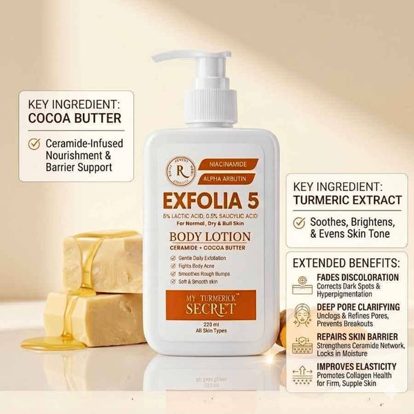 Exfolia 5 Exfoliating Body Lotion (220ml) - My Turmerick Secret