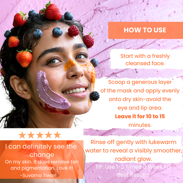 BRIDAL BERRY BLUSH FACE MASK | Pre Bridal  Antioxidant Rich With Power of Six Berries , Mango Butter & Kojic Acid  (100GM)