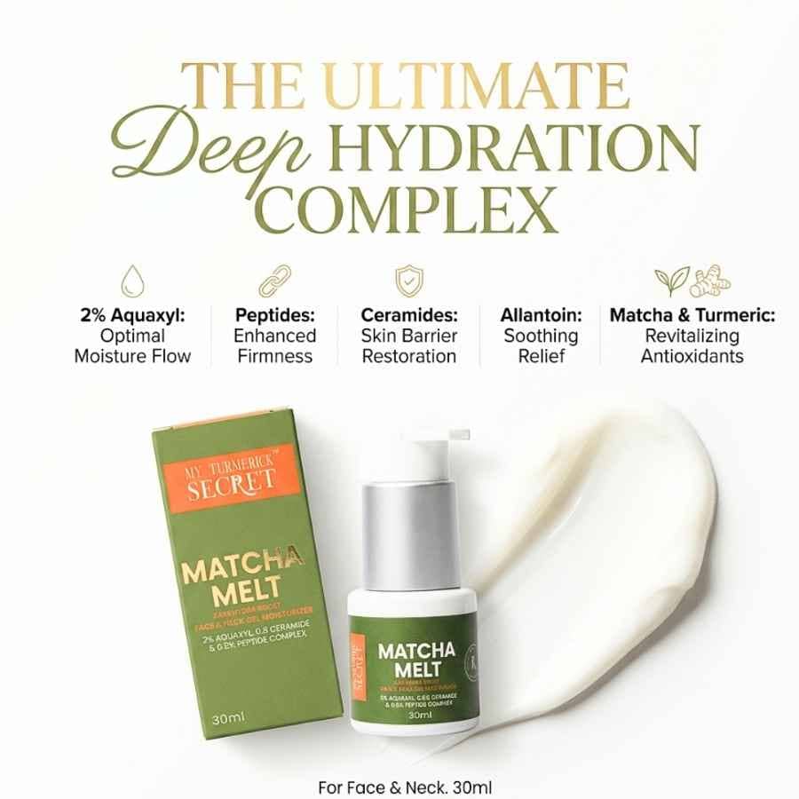 Matcha Melt 24HR Hydra Boost Face &amp; Neck Gel Moisturizer (30ml) - My Turmerick Secret
