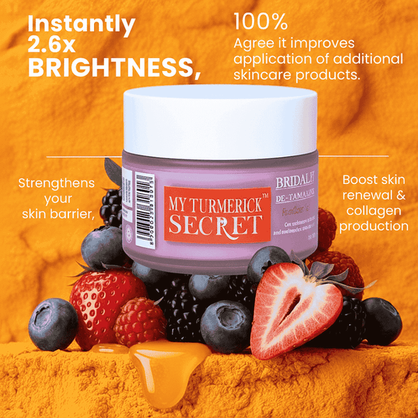 My Turmerick Secret Bridal Skincare de tan face pack viral glow skincare Radiance boosting mask with berries and honey