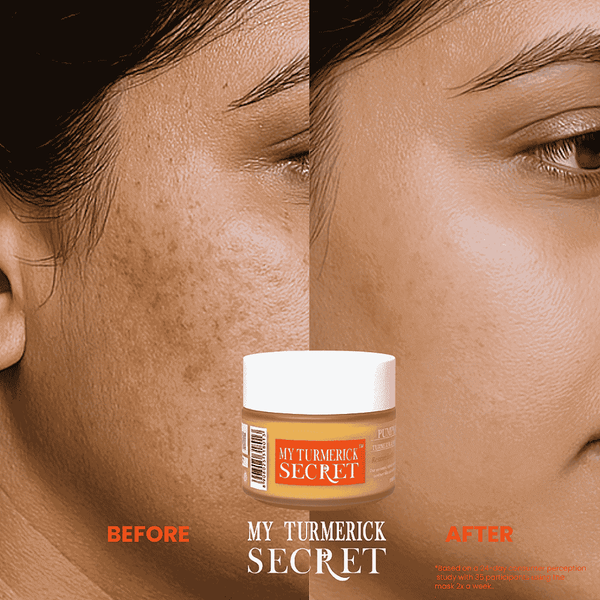 My Turmerick Secret Pumpkin Face mask for hyper pigmentation exfoliator glycolic mask no tan face pack before and after results