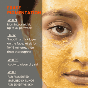 Pumpkin Face mask by My Turmerick Secret applied on half face for hyper pigmentation and exfoliator benefits as a glycolic mask face pack no tan