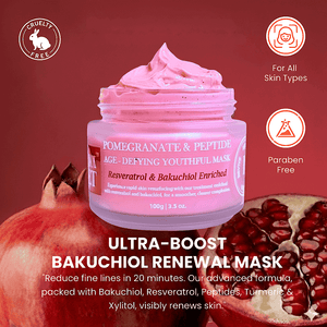 POMEGRANATE & PEPTIDE AGE-DEFYING FACE MASK | Resveratrol & Bakuchiol Enriched (100 GM) - My Turmerick Secret