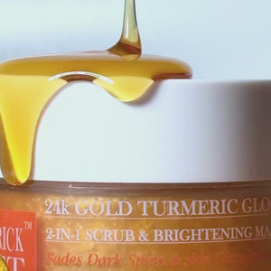 24K GOLD TURMERIC FACE MASK | 2 in 1 Brightening Mask & Scrub | Enriched With Glutathione & Dragon Fruit Extract (100GM)