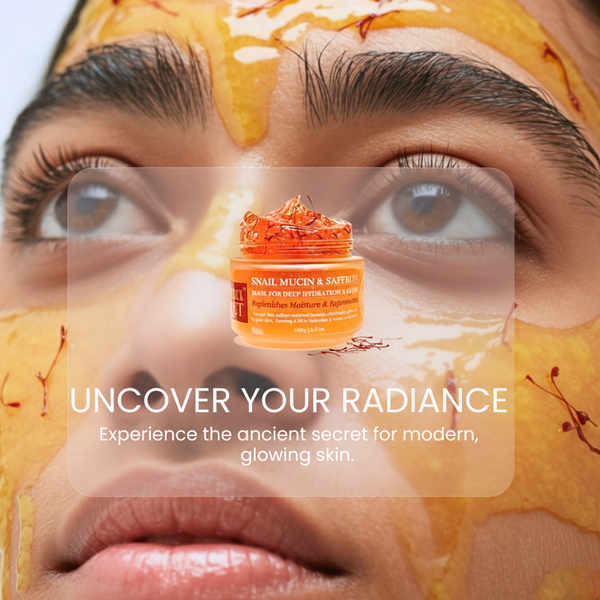Mask texture illustrating lightweight hydration and anti-inflammatory benefits from Turmeric.